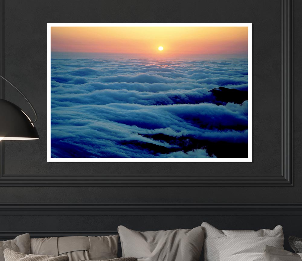 Gentle Ocean Wave Clouds Print Poster Wall Art