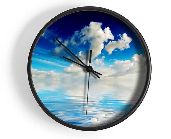 Dramatic Ocean Clouds Baby Blue Clock - Wallart-Direct UK