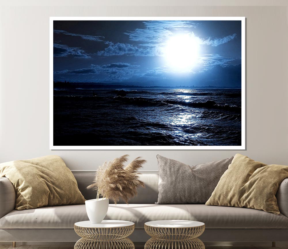 Dark Day At Sea Print Poster Wall Art