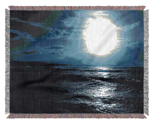 Dark Day At Sea Woven Blanket