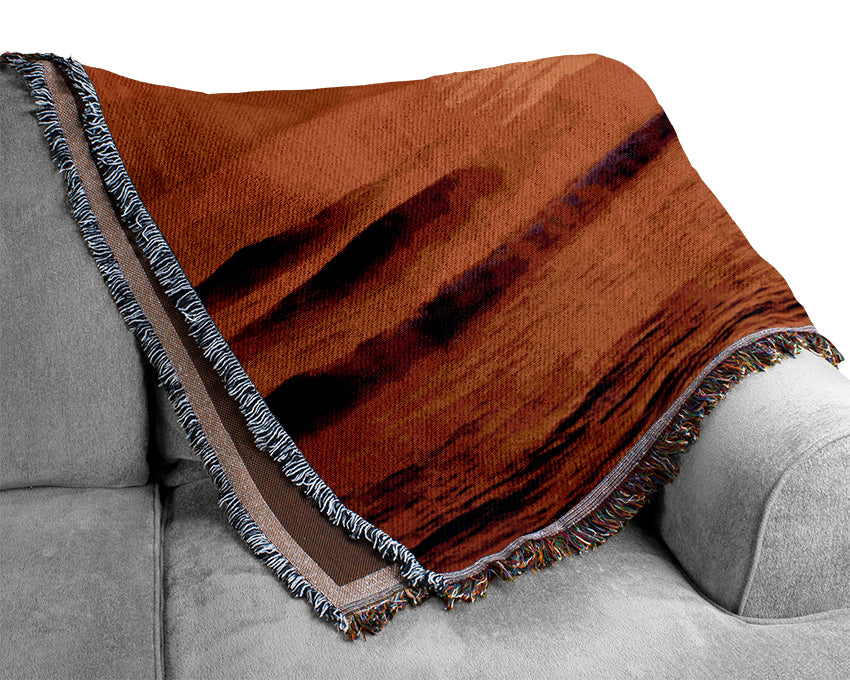 Crashing Waves At Sunset Woven Blanket