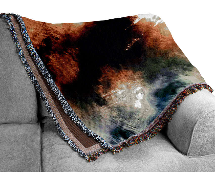 Clash Of The Sunset Waves Woven Blanket