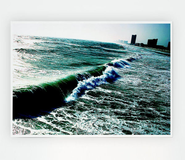 City Ocean Print Poster Wall Art