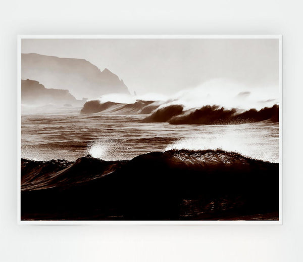 Chocolate Waves Crashing Print Poster Wall Art