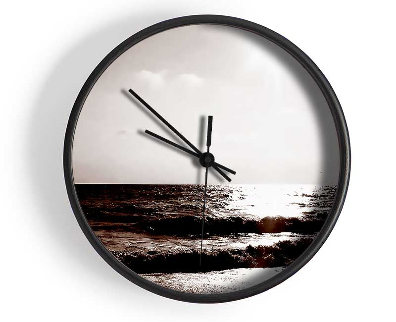 Chocolate Ocean Clock - Wallart-Direct UK