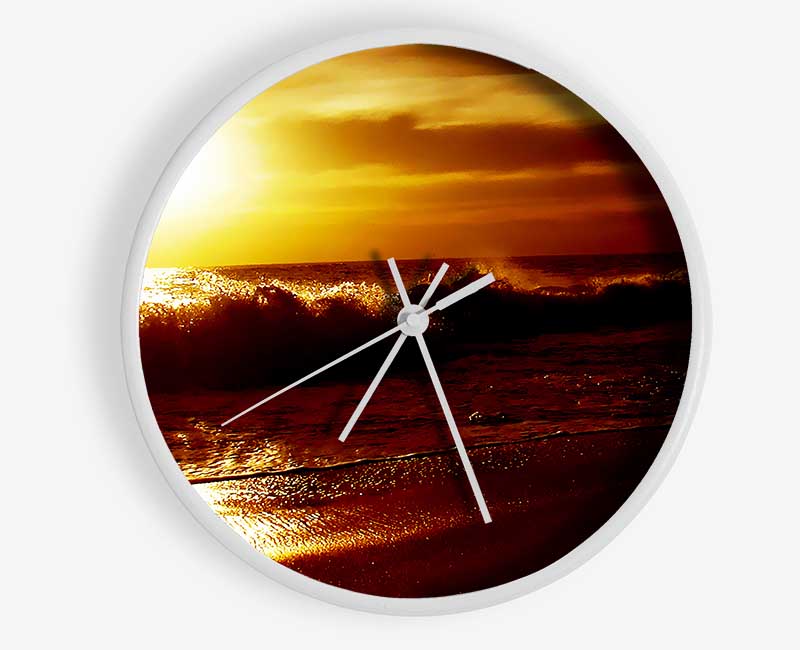 Caramel Ocean Shoreline Clock - Wallart-Direct UK