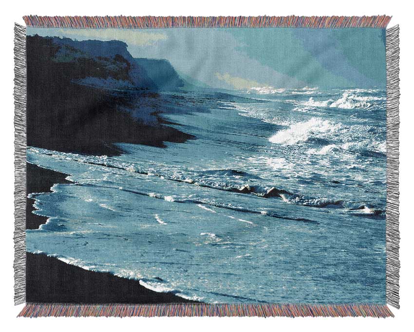 Blue Waves Delight Woven Blanket