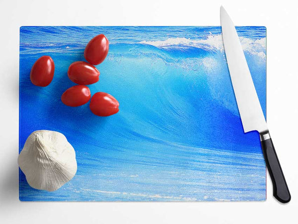 Blue Wave Glass Chopping Board