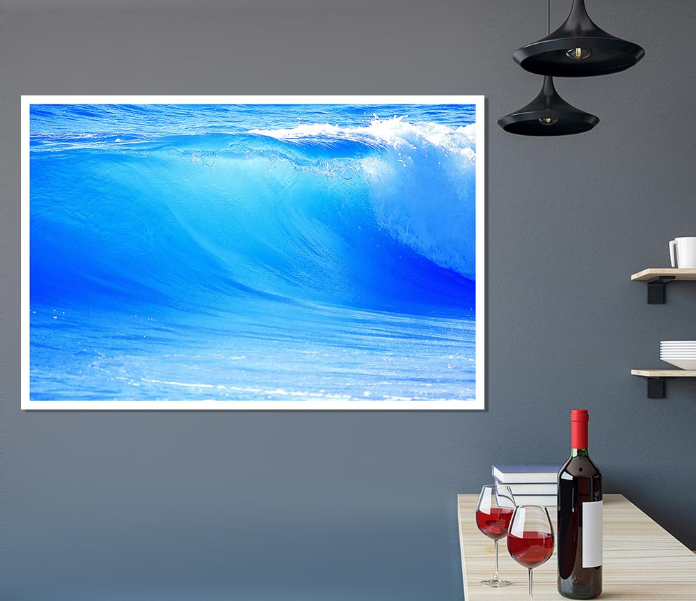 Blue Wave Print Poster Wall Art