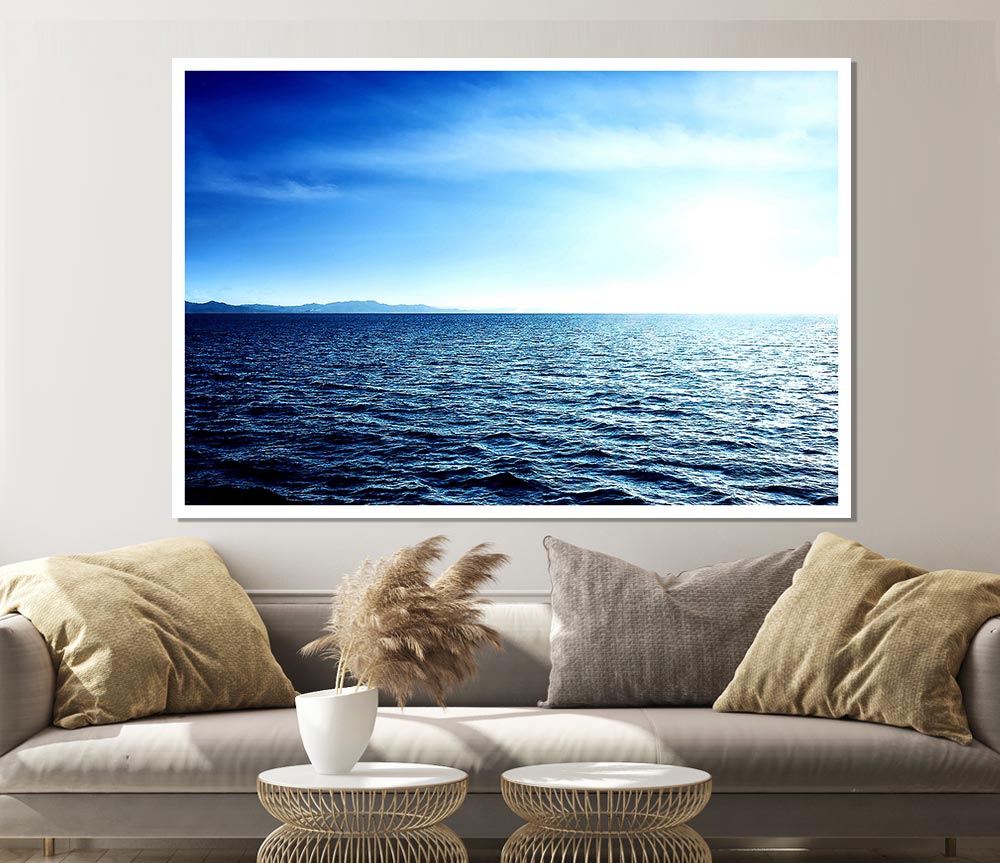 Blue Sea Print Poster Wall Art