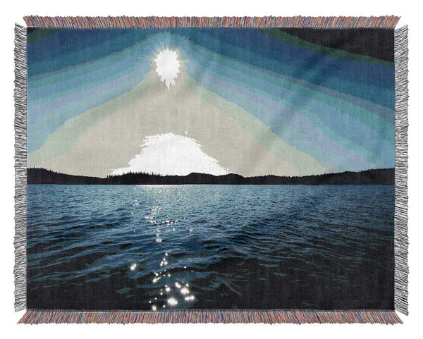 Blue Ocean Sun Woven Blanket