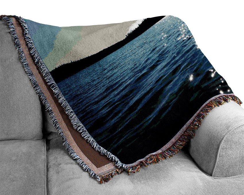 Blue Ocean Sun Woven Blanket