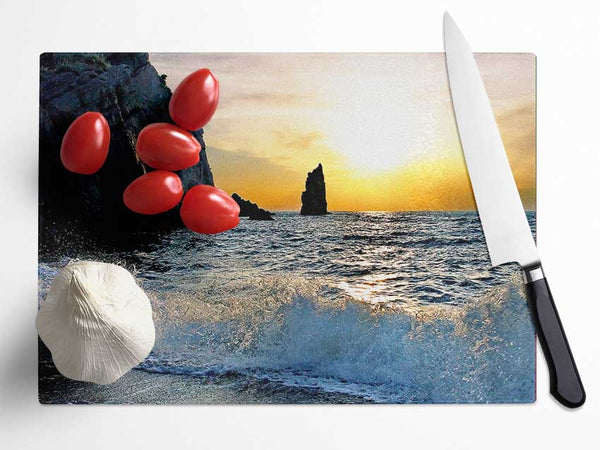 Beach Wave Glass Chopping Board