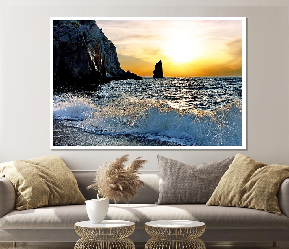 Beach Wave Print Poster Wall Art