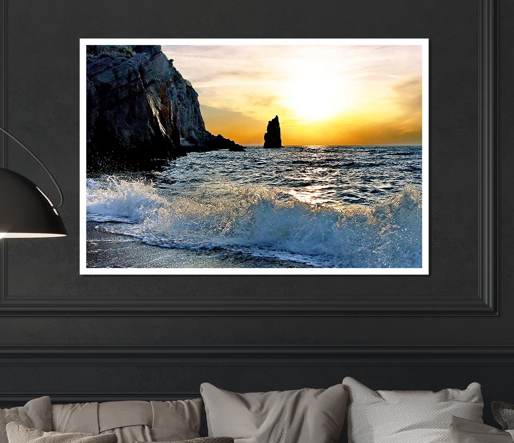 Beach Wave Print Poster Wall Art