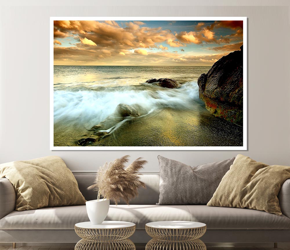 Beach Flow Print Poster Wall Art