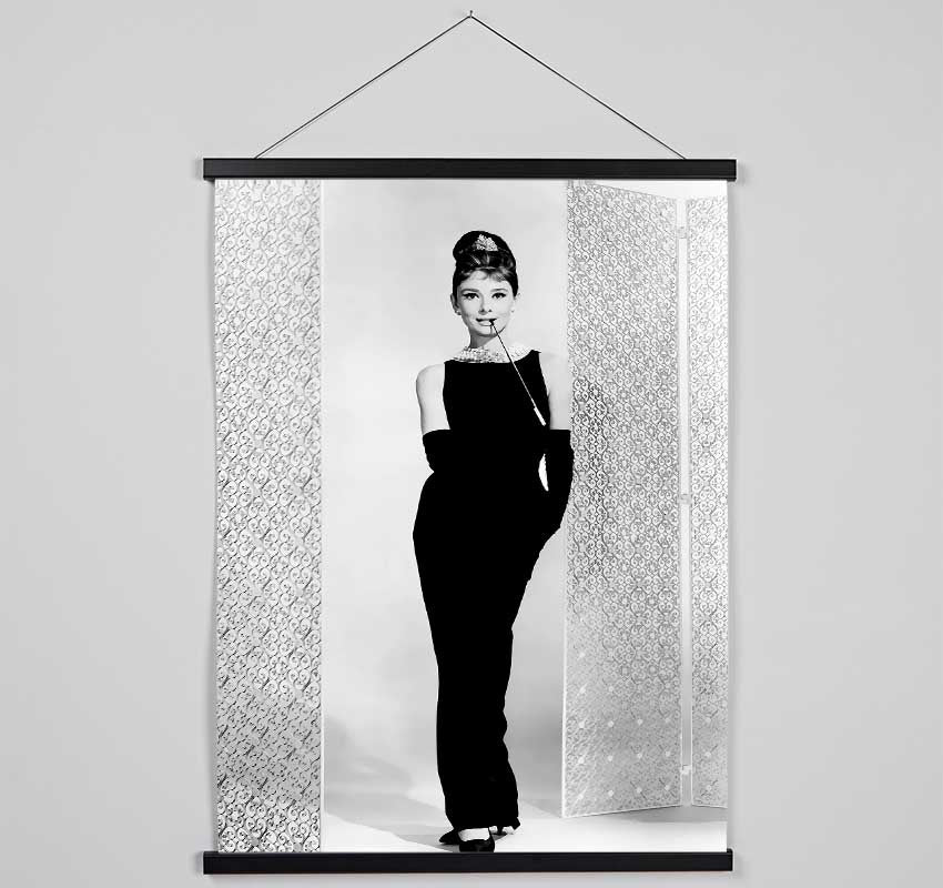 Audrey Hepburn Black Dress Hanging Poster - Wallart-Direct UK