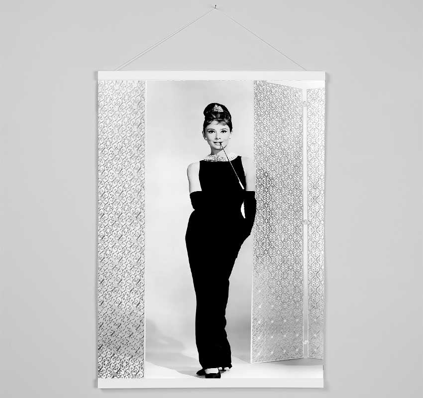 Audrey Hepburn Black Dress Hanging Poster - Wallart-Direct UK