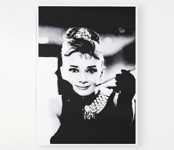 Audrey Hepburn Breakfast At Tiffanys Print Poster Wall Art