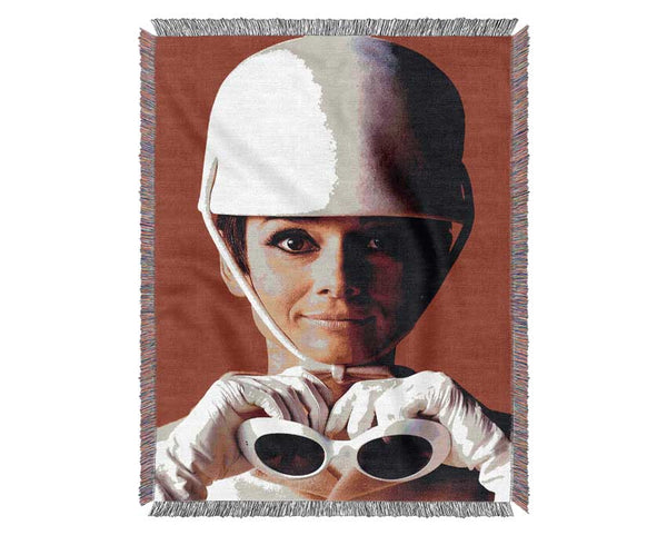 Audrey Hepburn Goggles Woven Blanket