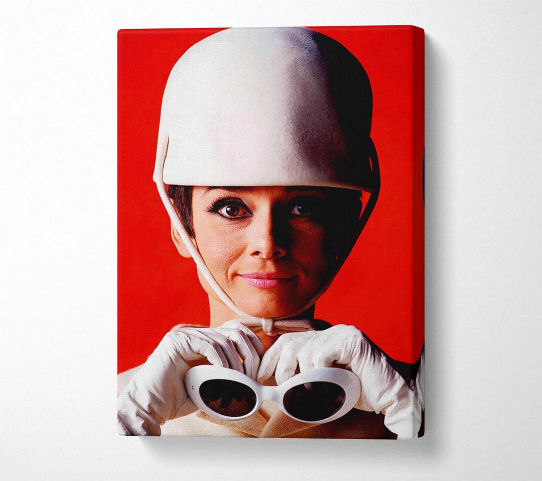 Picture of Audrey Hepburn Goggles Canvas Print Wall Art