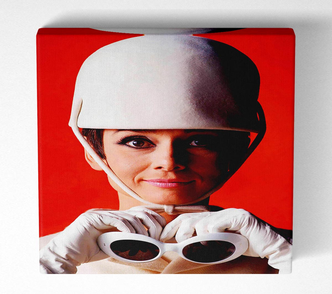 Picture of Audrey Hepburn Goggles Square Canvas Wall Art