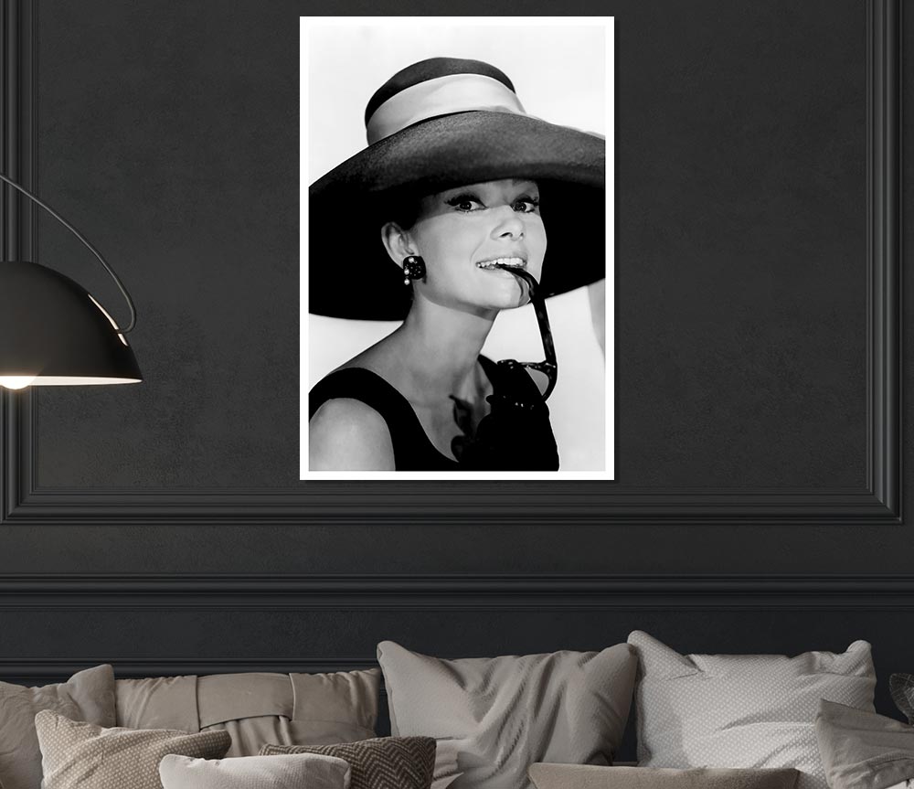 Audrey Hepburn Hat Print Poster Wall Art