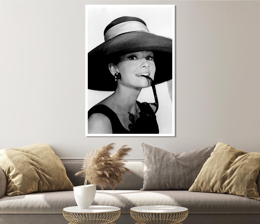 Audrey Hepburn Hat Print Poster Wall Art