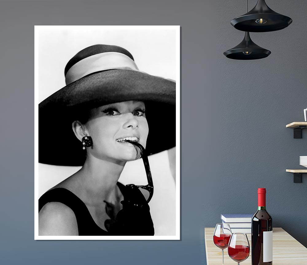 Audrey Hepburn Hat Print Poster Wall Art