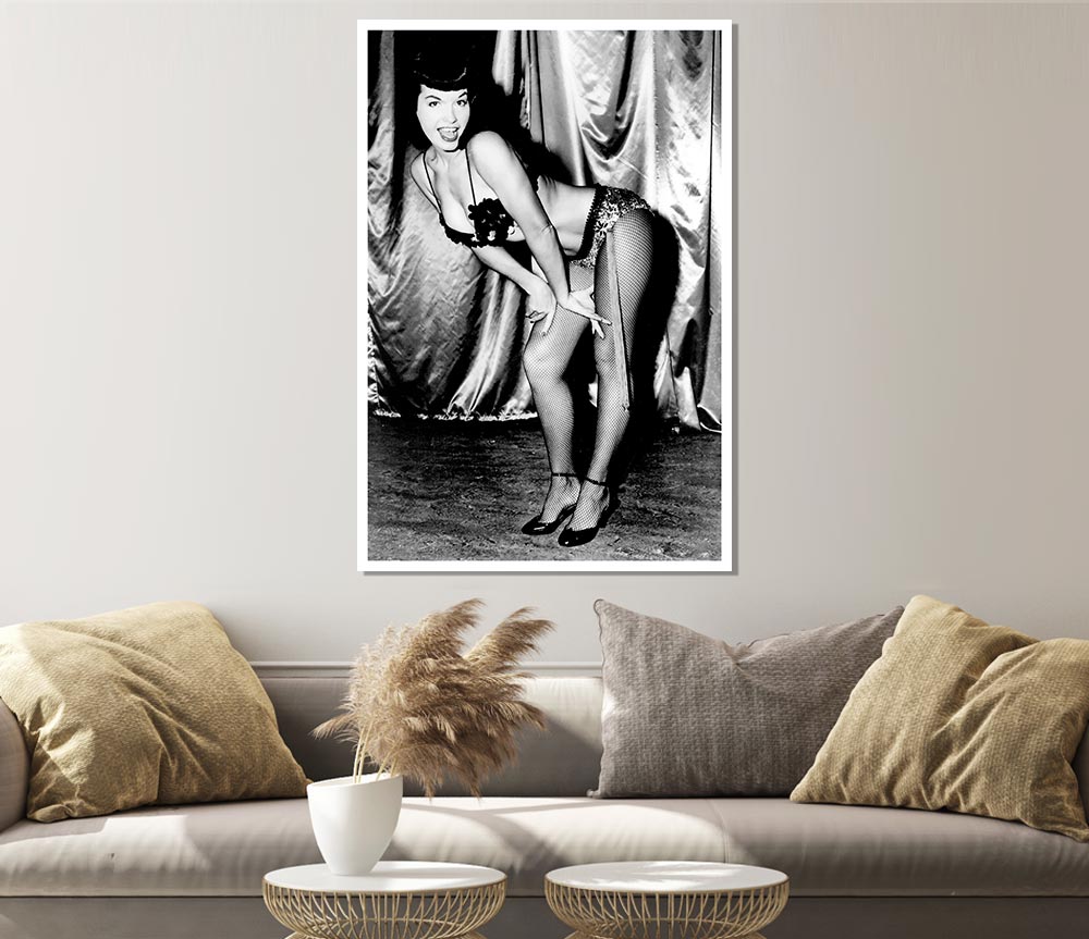 Bettie Page Glamour Print Poster Wall Art