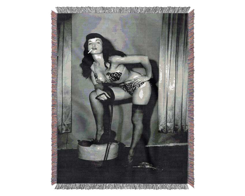 Bettie Page Whip Woven Blanket