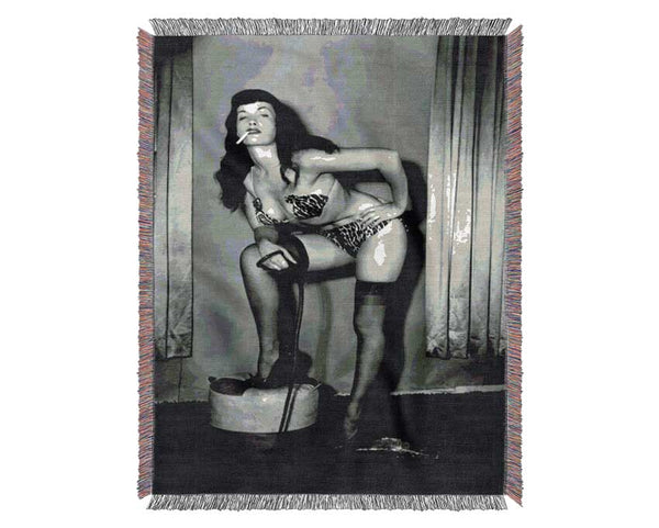 Bettie Page Whip Woven Blanket