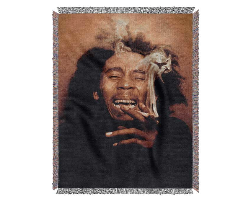 Bob Marley Laugh Woven Blanket