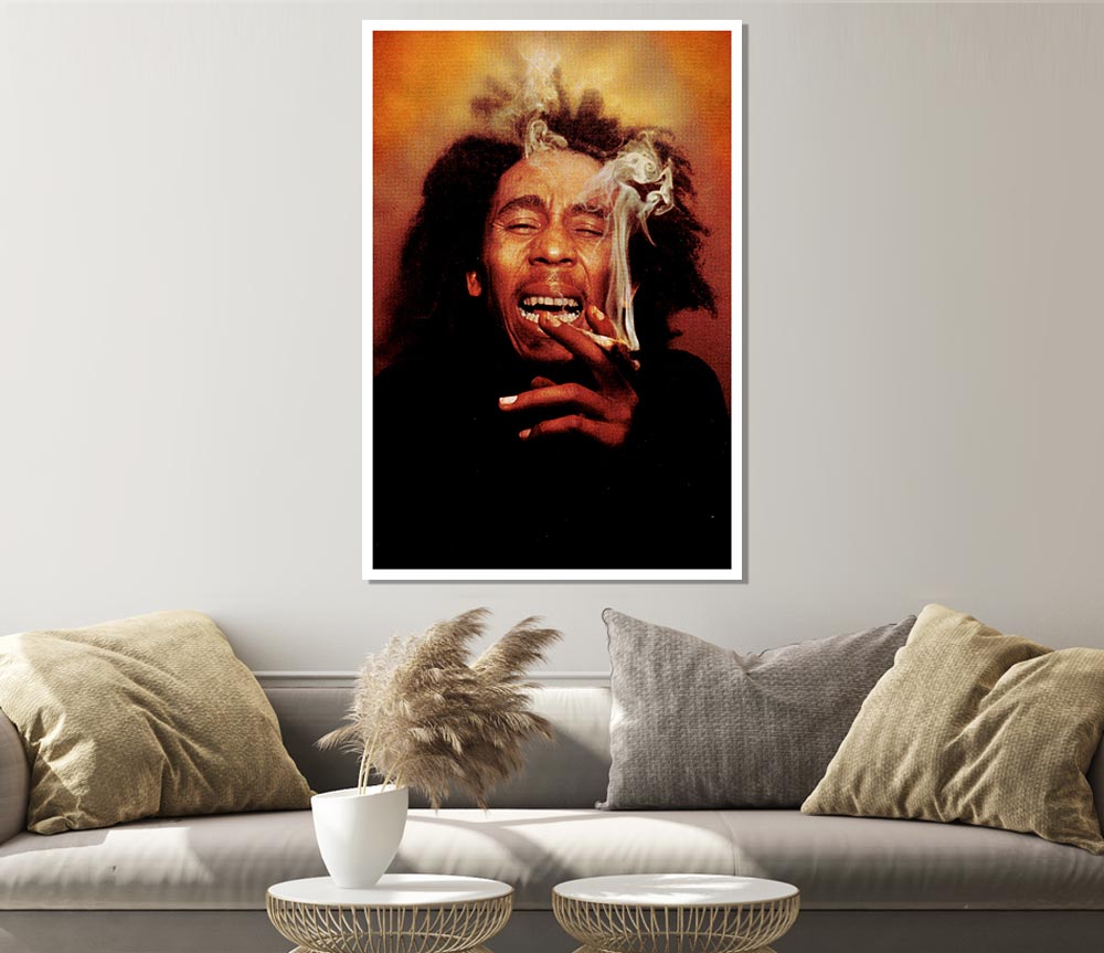 Bob Marley Laugh Print Poster Wall Art