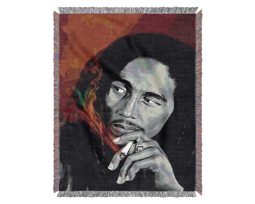 Bob Marley Smoke Woven Blanket