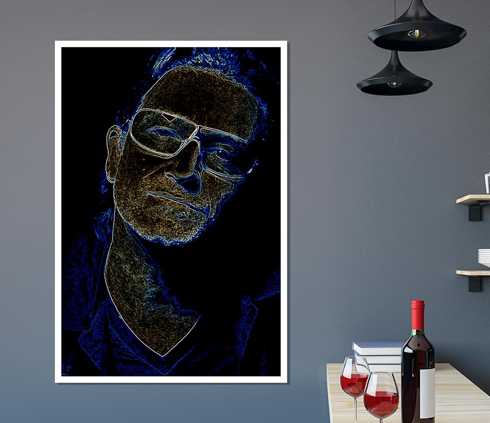 Bono Black Print Poster Wall Art