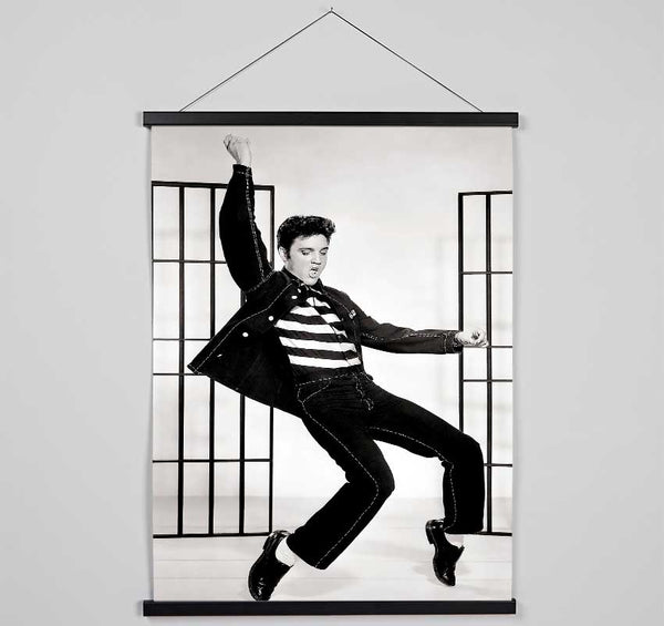 Elvis Jail House Rock B n W Hanging Poster - Wallart-Direct UK