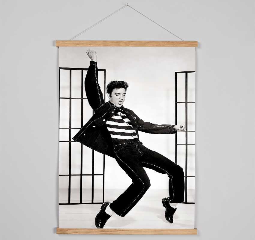 Elvis Jail House Rock B n W Hanging Poster - Wallart-Direct UK