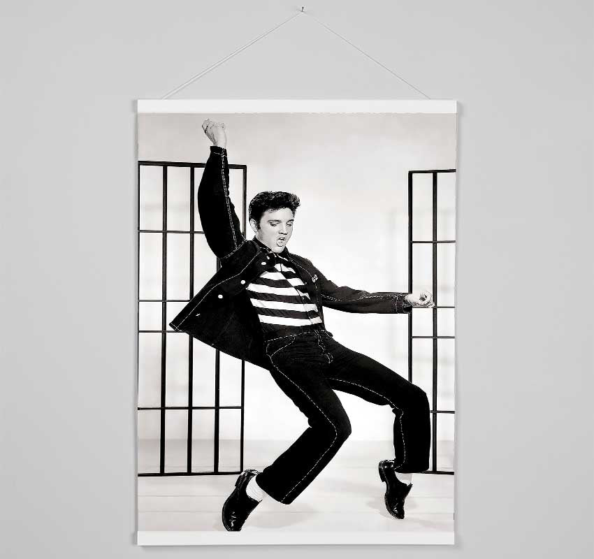 Elvis Jail House Rock B n W Hanging Poster - Wallart-Direct UK