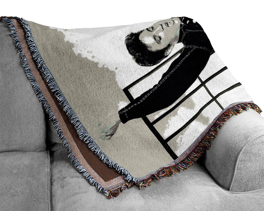 Elvis Jail House Rock B n W Woven Blanket