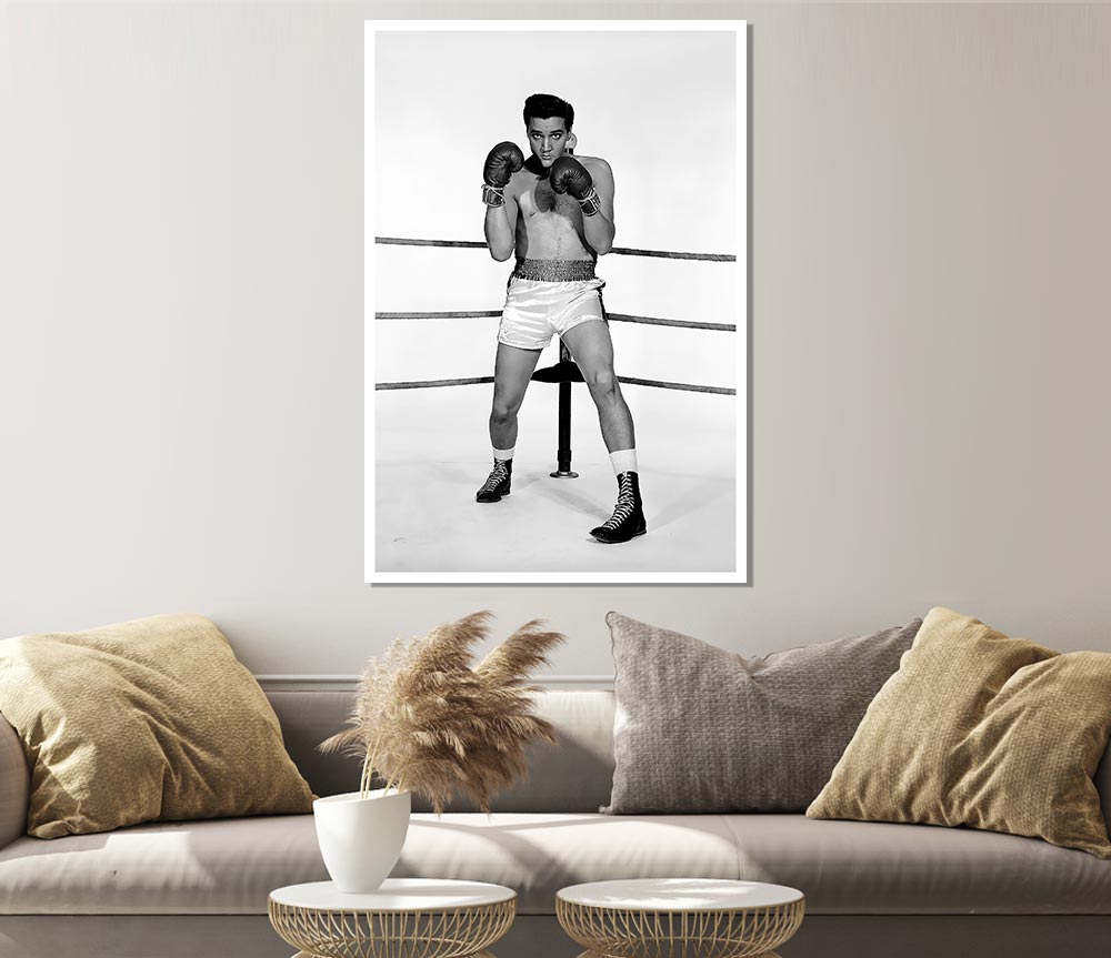 Elvis Presley Boxing Kid Print Poster Wall Art