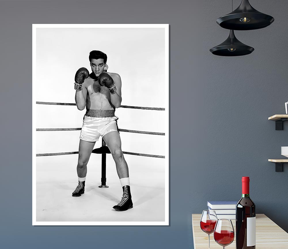 Elvis Presley Boxing Kid Print Poster Wall Art