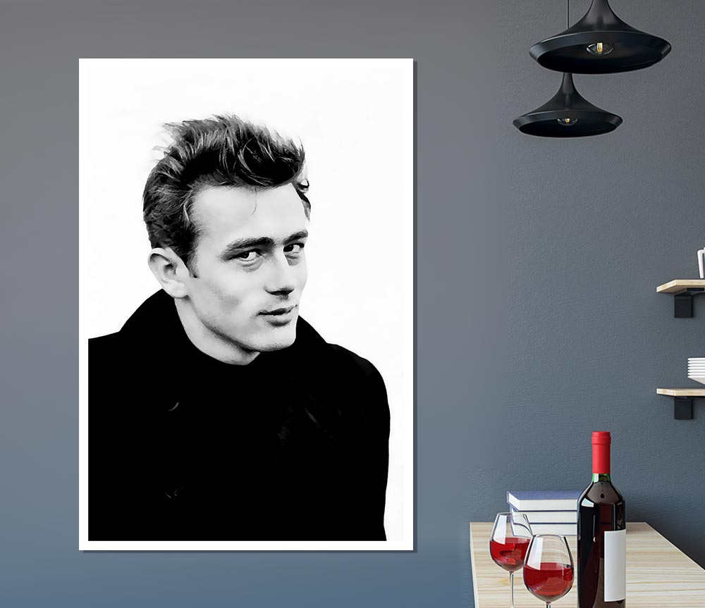 James Dean Portrait Print Poster Wall Art