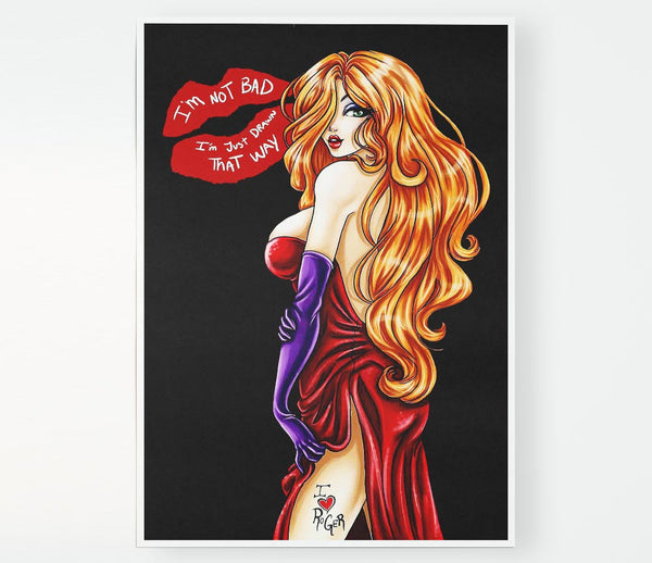 Jessica Rabbit I Love Roger Print Poster Wall Art