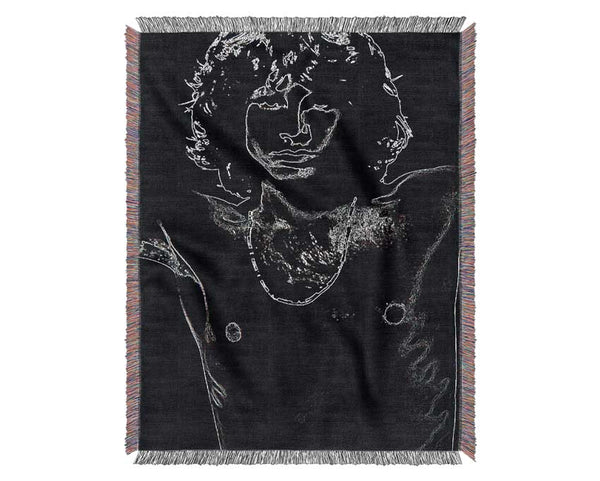 Jim Morrison Black Woven Blanket