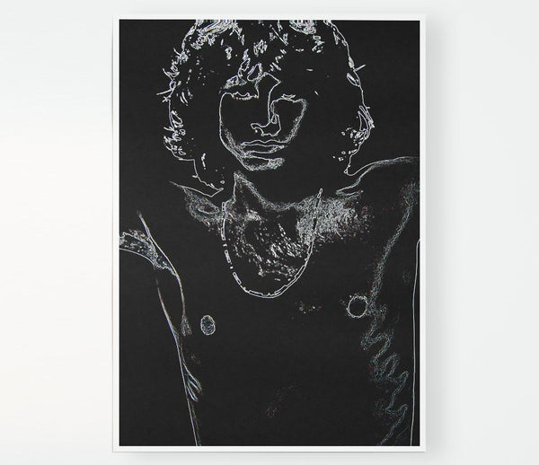 Jim Morrison Black Print Poster Wall Art