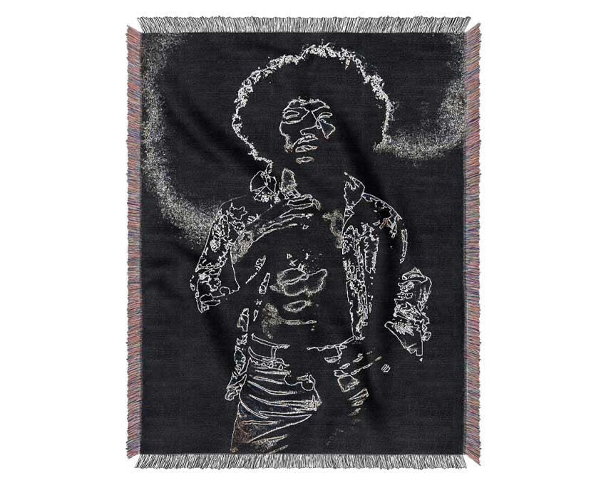 Jimi Hendrix Black Woven Blanket