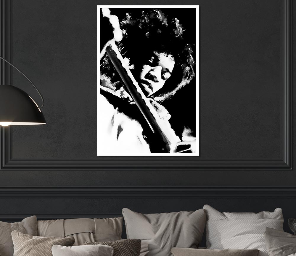 Jimi Hendrix Guitar Legend Print Poster Wall Art