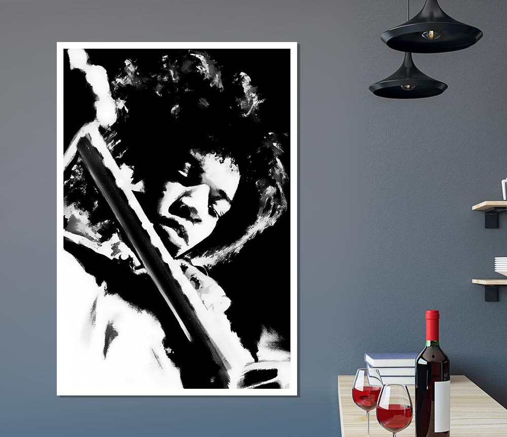 Jimi Hendrix Guitar Legend Print Poster Wall Art