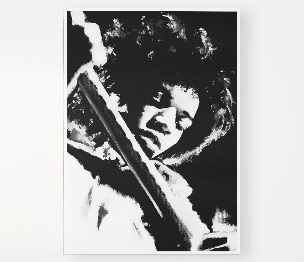 Jimi Hendrix Guitar Legend Print Poster Wall Art